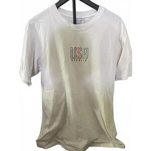 Vintage LOOSE LONGLINE FIT  Mens Large‎ White USA Single Stitch